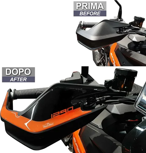 Vista 3 de Resin Bike Adhesivos 3D para motocicleta compatibles con KTM 1290 Super Adventure S y R 2021-2025. Protectores de mano(s) contra impactos