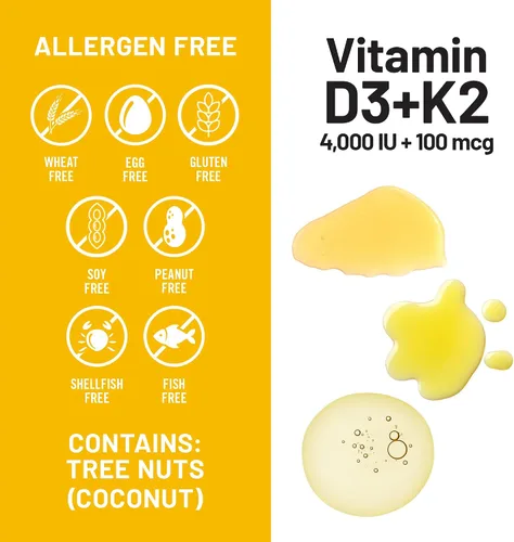 Vista 31 de NatureWise Vitamina D3 1000UI + K2 (MK7) 100mcg con aceite de coco orgánico extra virgen - Apoya la absorción de calcio, la salud ósea e inmune