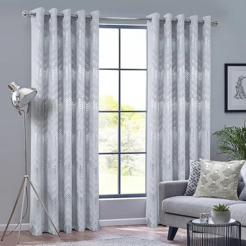 Vista 12 de always4u Cortinas de terciopelo suave de 108 pulgadas de largo con estampado de papel de aluminio de lujo, cortinas de dormitorio de eficiencia