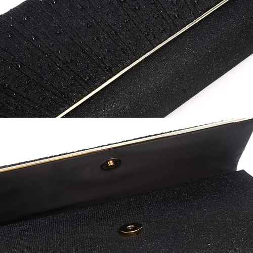 Vista 4 de Gurina Bolso de noche para mujer, bolso de mano con diamantes de imitación, lentejuelas con purpurina, bolso cruzado para mujer, fiesta de boda