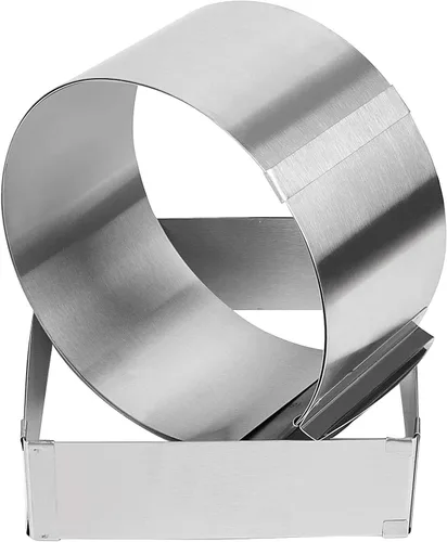 Vista 3 de 2 anillos de molde para pasteles de 6 a 12 pulgadas, molde ajustable para pastel, anillo circular de mousse de acero inoxidable y molde cuadrado