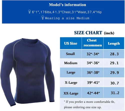 Vista 6 de SILKWORLD Camiseta de compresión de manga larga para hombre