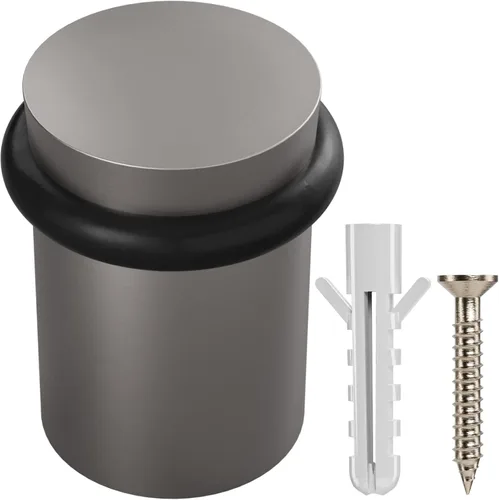 Vista 9 de NYCO - Tope de puerta cromado para puerta de piso, elegante acero sólido, moderno, resistente, tornillo de anclaje para montaje en el suelo