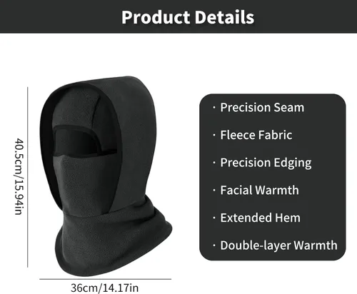 Vista 6 de Pasamontañas de esquí, máscara facial de invierno para hombres y mujeres, equipo de clima frío al aire libre para esquí, motocicleta, caza