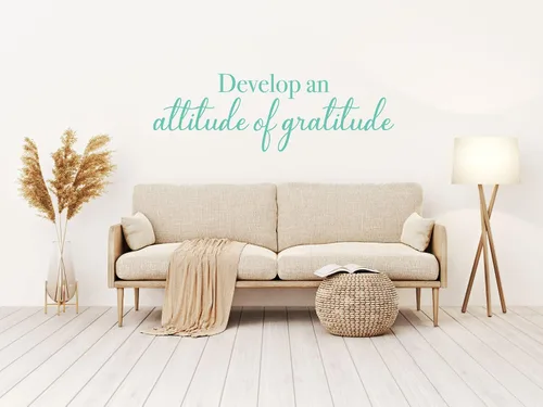 Vista 5 de Calcomanía de vinilo para pared, diseño de agradecimiento con frase inspiradora, decoración para el hogar o la iglesia para dormitorio, sala