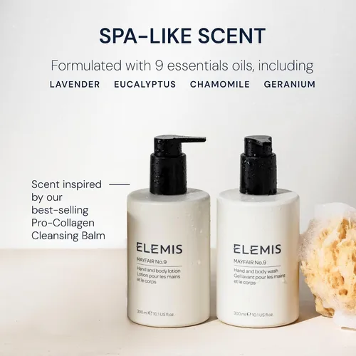 Vista 6 de ELEMIS Mayfair No.9 - Jabón de manos y cuerpo, limpia, hidrata y refresca, 95% biodegradable, sin PEG y SLS, recargable + botella reciclable, 10.1