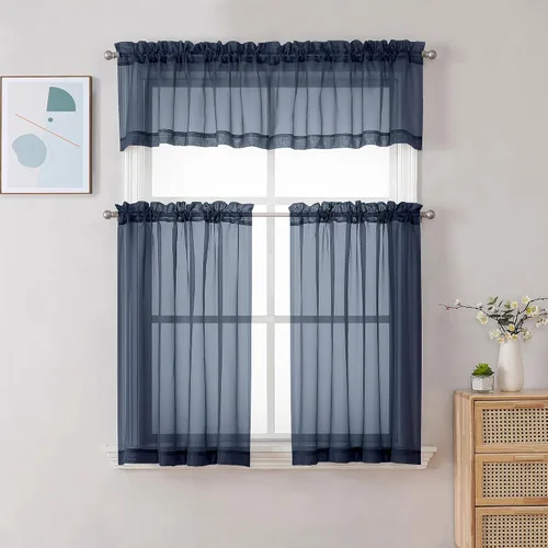 Vista 191 de Gwine Cortinas traslúcidas doradas de 96 pulgadas de largo, 2 paneles para Dorado