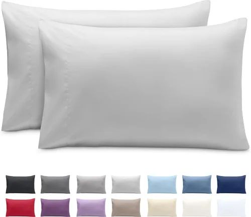 Vista 80 de Bare Home Juego de 2 fundas de almohada de microfibra de tamaño estándar, fundas de almohada refrescantes, doble cepillado, fácil cuidado, cierre