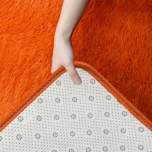 Vista 2 de Lifup Alfombra rectangular esponjosa para sala de estar o dormitorio, color Naranja