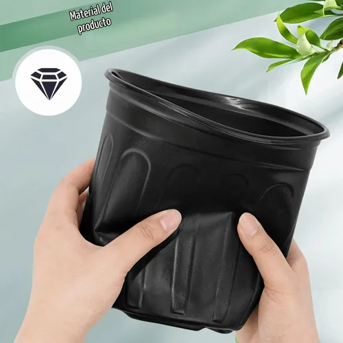 Vista 3 de RAOOKIF - Macetas de 1 galón para plantas, macetas de vivero flexibles de 1/2/3/5 galones con drenaje, macetas de plástico de 1 galón para plantas