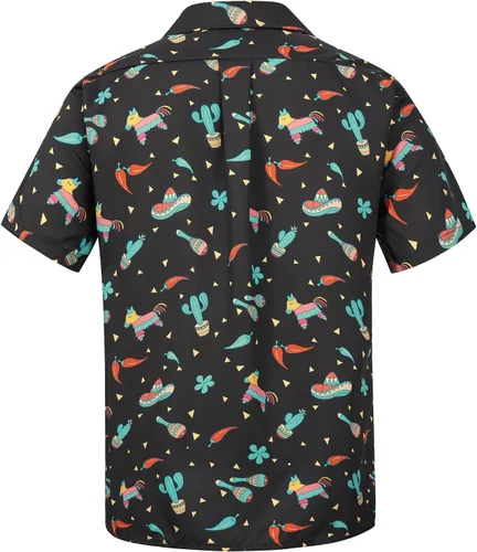 Vista 43 de Camisa hawaiana para hombre, con estampado floral, cómoda, con botones, casual, manga corta, ropa de playa para hombre