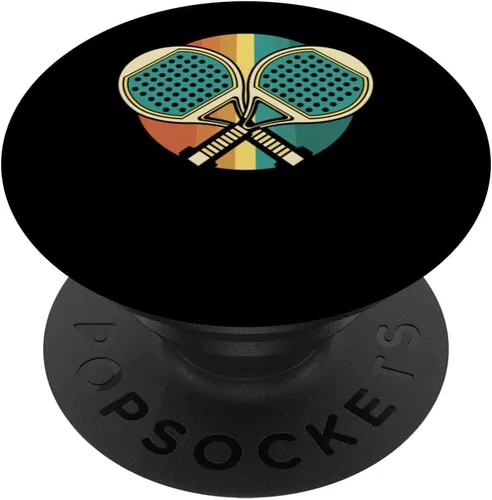 Vista 6 de Pelota de tenis de pádel retro, raqueta vintage PopSockets MagSafe PopGrip para iPhone