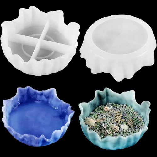 Vista 2 de Molde de resina de tazón grande, moldes redondos de silicona de 8 pulgadas para resina, yeso, cemento de hormigón, molde de epoxi de fundición