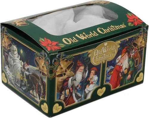 Vista 2 de Old World Adorno de cristal soplado de Navidad con gancho en S y caja de regalo, colección de juguetes y pasatiempos (Dominos, 44146)