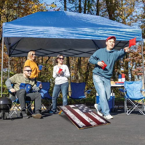 Vista 7 de Juego plegable de Cornhole – Juego de 4 x 2 pies para exteriores, para césped, patio trasero, playa y portón trasero – El juego incluye 8 bolsas