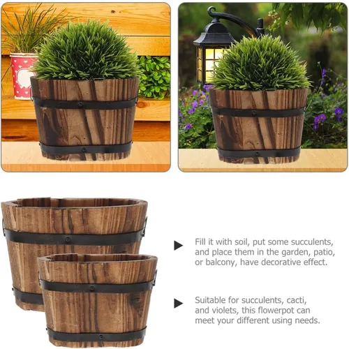 Vista 4 de Macetas para plantas de decoración retro para interiores, macetas rústicas, balcón, jardín, maceta rústica, maceta de bonsái, maceta suculentas
