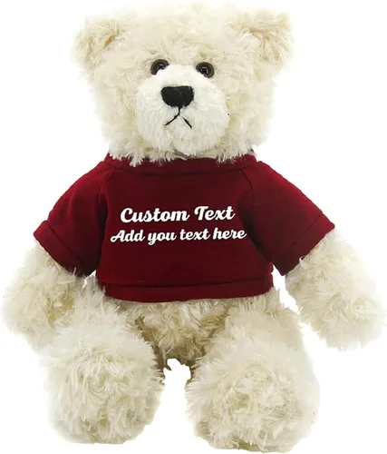 Vista 7 de Oso de peluche personalizado Brandon crema de 12 pulgadas, osos de peluche personalizados, gran regalo para San Valentín, graduación, cumpleaños