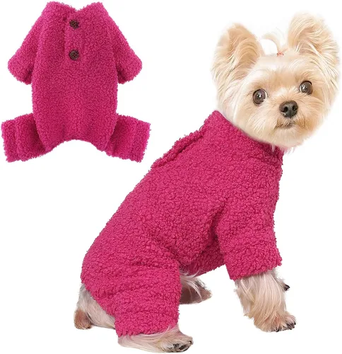 Vista 8 de Suéteres para perros pequeños para invierno, pijamas de perro de tamaño pequeño para niños y niñas, ropa de forro polar para mascotas, atuendo