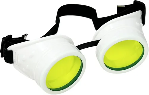 Vista 10 de UMBRELLALABORATORY Gafas Hyper Vision blancas Steampunk Rave Meme Glasses - Regalo divertido nerd para hombres y mujeres Rosa Neón