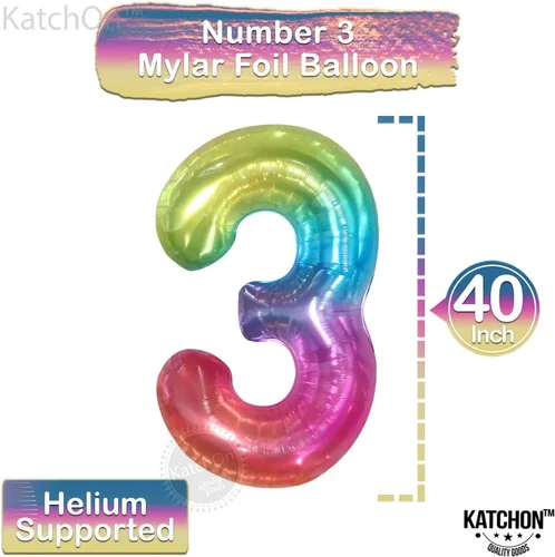Vista 100 de KatchOn Globo negro del número 1 de 40 pulgadas, globo de feliz cumpleaños Large Mylar Number One Balloon for 1st Birthday Decorations, Foil