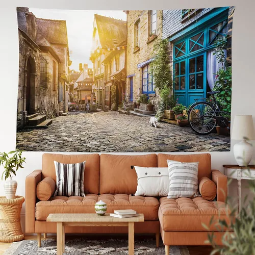 Vista 43 de Lunarable Tapiz mexicano, tema de cultura latinoamericana, sombrero de paja, manta de serape de Maracas, decoración de tela para colgar en la pared