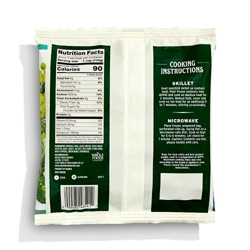 Vista 2 de Whole Foods Market Mezcla de vegetales verdes europeos, 12 OZ