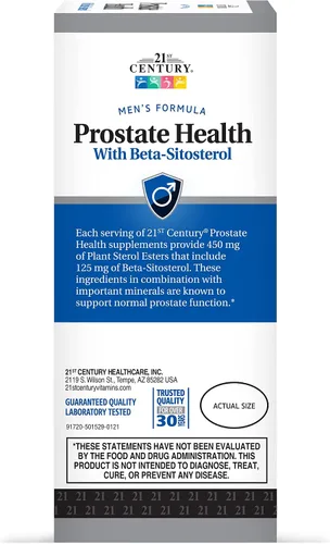 Vista 8 de 21st Century Suplemento para la salud de la próstata para hombres, palma enana americana, beta-sitosterol 125 mg, pigeo, aceite de semilla