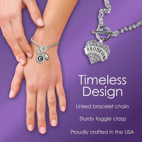 Vista 4 de Inspired Silver - Pulsera de oro con dije de corazón pavé con joyas de circonita cúbica
