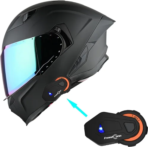 Vista 12 de 1Storm Casco integral de motocicleta para adultos, hombres y mujeres, casco de carreras de bicicleta de calle, aprobado por DOT, con un escudo extra