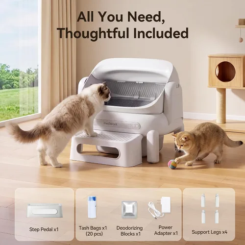 Vista 7 de Meowant Caja de arena automática extragrande, antipellizcos para varios