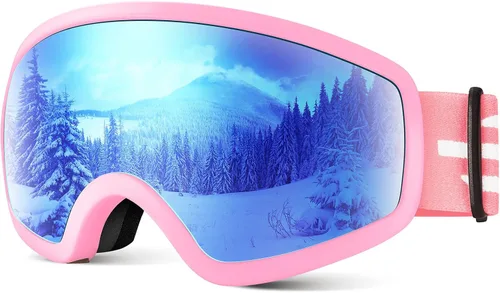 Vista 9 de Gafas de esquí para niños, gafas de esquí de nieve para niños, jóvenes, adolescentes, niños y niñas de 5 a 14 años