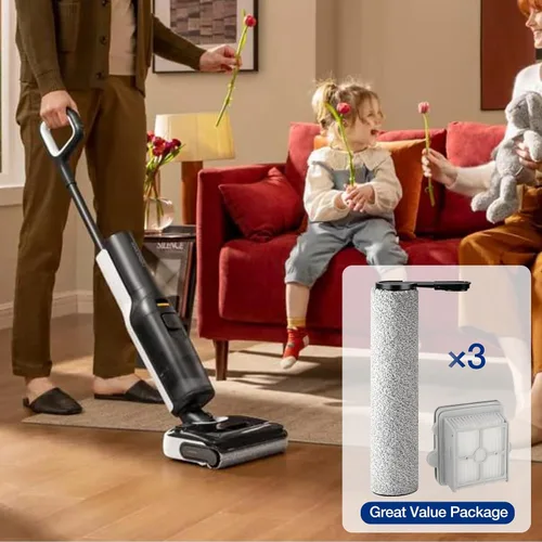 Vista 9 de Rodillos de cepillo F25 y filtro HEPA para aspiradora inalámbrica en seco y húmedo Roborock F25/F25 ACE/F25 ALT/F25 LT/F25 RT/F25 GT, 3 rodillos
