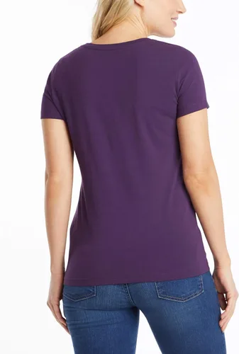 Vista 3 de Nautica Camiseta de algodón elástico con cuello en V para mujer Easy Comfort