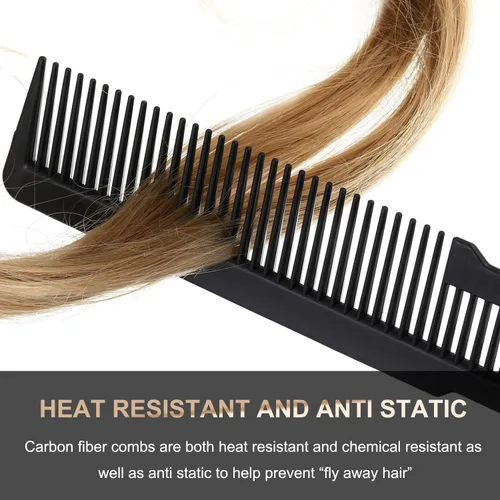Vista 3 de Patelai 6 peines de peluquero para peluquero profesional para estilistas y peluqueros (negro)