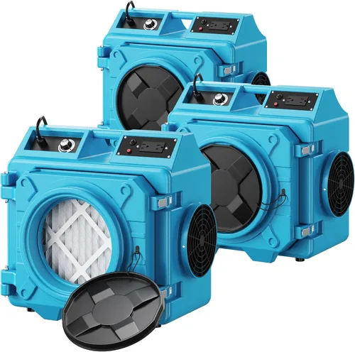 Vista 14 de Depurador de aire con filtración de 3 etapas, máquina de aire HEPA de 550 CFM apilable negativo, limpiador de aire con MERV10, carbono, H13 HEPA