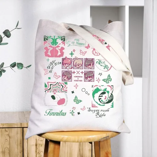 Vista 5 de BWWKTOP K-Pop TXT Tote Bag Corea Band Fans Regalos Grupo Coreano Álbum Bandolera K-Pop TXT Merch