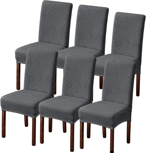 Vista 37 de Fundas para Sillas de Comedor, Fundas para Sillas de Comedor Elásticas Parsons, Protector de Sillas de Cocina para Comedor, Extraíbles, Lavables