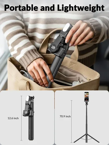 Vista 7 de AOCHUAN M3Pro 4 en 1 estabilizador de cardán para teléfono inteligente para iPhone, seguimiento de IA