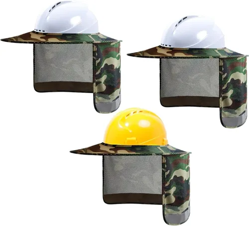 Vista 8 de TCCFCCT Parasol para sombrero duro, escudo de cuello de ala completa, 2 paquetes, casco duro no incluido