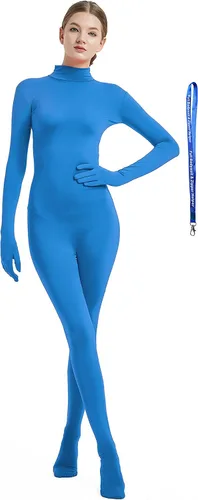 Vista 21 de Overol completo Full Bodysuit para mujer, con cremallera, sin capucha, de licra Spandex, para disfraz Zentai Negro