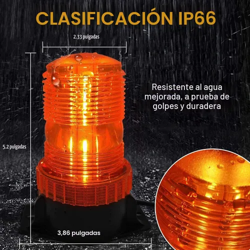 Vista 6 de Luz estroboscópica LED, luces intermitentes de seguridad de emergencia de 12 V-24 V con cable magnético y cable recto de 16.4 pies para vehículo