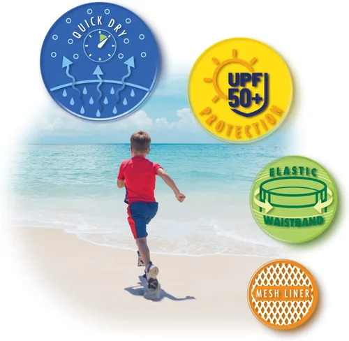Vista 4 de Dreamwave Traje de baño con protección solar UPF 50+, pantalones cortos para bebés y niños pequeños