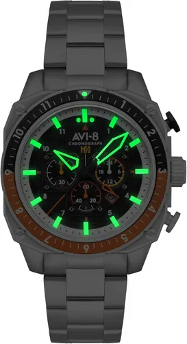 Vista 34 de AVI-8 Hawker Hunter AV-4100 - Reloj de cuarzo japonés para hombre con esfera de 1.693 in con correa de cuero