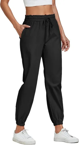 Vista 3 de Vrtige Pantalones deportivos con cintura elástica para mujer, con bolsillos