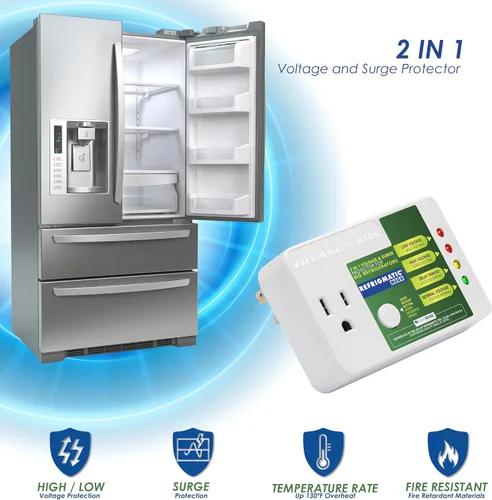 Vista 5 de Refrigmatic MEGA, protector electrónico de voltaje y sobretensiones 2 en 1 para refrigeradores de dos puertas de 27 pies cúbicos o más - 1005J
