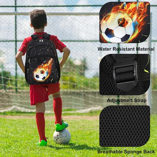Vista 6 de LOIDOU Mochila para adolescentes y niñas, mochila escolar con lonchera y estuche para lápices, juego de bolsas escolares 3 en 1