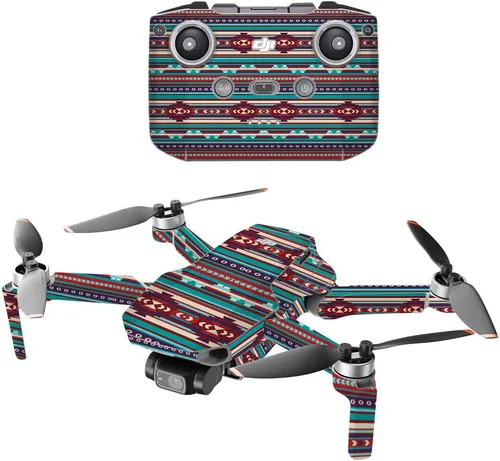 Vista 24 de MightySkins - Compatible con DJI Mini 2 Dron portátil – Aqua Chevron Funda protectora de vinilo duradera y única Fácil de aplicar, quitar y Acua