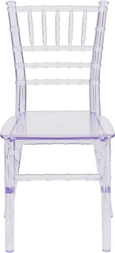 Vista 8 de Flash Furniture Silla Chiavari para Niños de Resina de Cristal Transparente para Fiestas y Eventos para Uso Comercial y Residencial