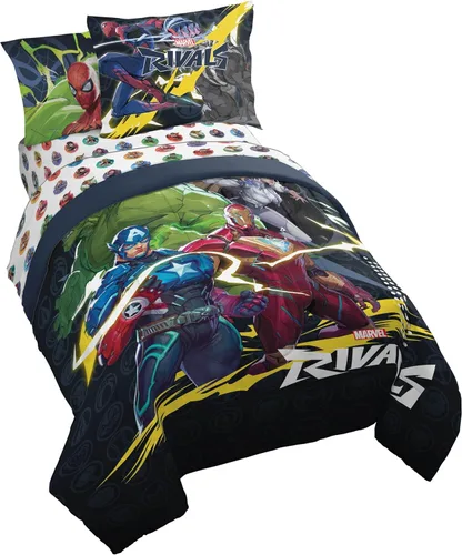 Vista 10 de Jay Franco Disney Lilo and Stitch - Juego de edredón tamaño Twin, ropa de cama de 5 piezas, incluye juego de sábanas y fundas de almohada, ropa