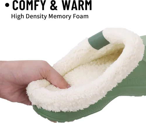 Vista 4 de Beslip - Zuecos clásicos forrados de piel, impermeables, para invierno, para mujeres y hombres, para interiores y exteriores